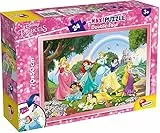 Liscianigiochi Puzzle Maxi Floor para niños de 24 piezas 2 en 1, Doble Cara con reverso para colorear - Disney Princesas 74082