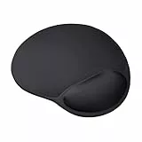 Trust Bigfoot Alfombrilla para Ratón Ergonómica con Reposamuñecas de Gel, Base Antideslizante, Mouse Pad con Superficie de Microfibra para Ordenador, PC, Portátil - Negro