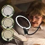 Lupa de Lectura para Libros con Luz, Lupa Manos Libres para Personas Mayores, Lupa Recargable por USB, con Cuello de Cisne Flexible, Ayuda a la Lectura para Personas Mayores, para Libros