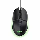 GXTrust 1109 Vylax Ratón Gaming con 6 Botones Programables, Iluminación LED Multicolor, Software Incluido, 200-6400 dpi, Cable USB 150 cm, Mouse Gamer para PC Portátil, Negro