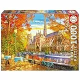 Educa - Otoño en Notre Dame | Puzzle de 1000 Piezas para Adultos. Medidas: 68 x 48 cm. Incluye Cola Fix Puzzle. A Partir de 14 años (19936)