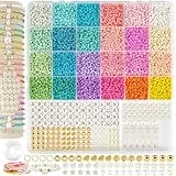 ARTREE Kit de Abalorios para Hacer Pulseras - 3 mm Bolitas Coloridas (24 Colores, 8000 Piezas) con Gomas Elásticas, Ideal para Niñas y Manualidades Creativas bolitas para hacer pulseras