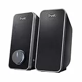 Trust 20179 Arys Sistema de Altavoces PC 2.0 Estéreo, 28 W, Alimentación USB, Set de Altavoces para Ordenador, Portátil, Smartphone, Tablet, Negro, Jack 3.5 mm