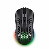 Trust Gaming GXT 929 Helox Ratón Gaming Inalámbrico Ultraligero 75g, Batería de 80h, Microrreceptor USB 2,4GHz, dpi Ajustable 800-4800, Mouse Gaming Recargable LED Ordenador Portátil - Negro