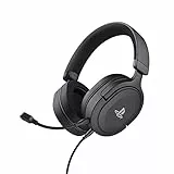 Trust Gaming GXT 498 Forta Cascos PS5 / PS4 Sostenibles, Licencia Oficial para PlayStation 5, Diadema Regulable, Micrófono Extraíble, Auriculares Gaming, Cable de 1.2 m, Negro
