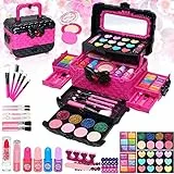 Kit de Maquillaje para Niño - 57 PCS Lavable de Maquillaje para Niñas,Juego de Maquillaje y No Tóxico,Regalo de Princesa para Niñas,Cumpleaños para Niñas Mayores de 4 5 6 7 8+ Años