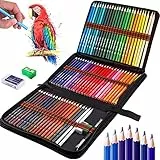 Frasheng Lapices Colores Profesional,Juego de 72, Incluye lápices para colorear,Caja de Cremallera Portátil,Borrador, prolongador de lápiz y sacapuntas,para Artistas,Adultos y Niños