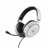 Trust Gaming GXT 498W Forta Cascos PS5 / PS4 Sostenibles, Licencia Oficial para Playstation 5, Diadema Regulable, Micrófono Extraíble, Auriculares Gaming, Cable de 1.2 m, Blanco