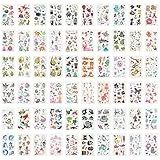 ACWOO Dibujos Animados, 60 Hojas Impermeables Tatuajes Temporales Niños Pegatinas, Navidad Halloween Estilo Mixto Regalo