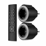 REV 0085520503 - Enchufe inalámbrico (2 enchufes con Mando a Distancia, hasta 50 m, 3680 W/St), Color Negro