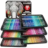 KALOUR Juego de 180 lápices de colores para artistas adultos, núcleo suave de pigmento rico, 12 lápices metálicos, ideal para colorear, dibujar, bocetos, mezclar sombreado, colores vibrantes