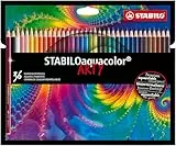 Lápiz de color acuarelable STABILOaquacolor - Estuche ARTY con 36 colores