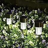 Solpex Iluminación de caminos, 12 piezas, luces solares para exteriores, luz LED, iluminación de caminos para patio, césped, jardín, calzada, pavimento, blanco