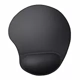 Trust Bigfoot Alfombrilla para Ratón Ergonómica con Reposamuñecas de Gel, Base Antideslizante, Mouse Pad con Superficie de Microfibra para Ordenador, PC, Portátil - Negro