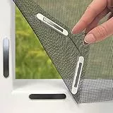 EASYmaxx Mosquitera para ventanas con Magic Click | Cortada individualmente a medida para todas las ventanas de hasta 150x130 cm | Fácil instalación con 12 imanes - sin taladrar ni atornillar [Negro]