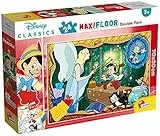 Liscianigiochi Puzzle Maxi Floor para niños de 24 piezas 2 en 1, Doble Cara con reverso para colorear - Disney Pinocchio 86672