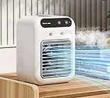 Aire Acondicionado Portatil Silencioso, 2 Velocidades,2 Modos, Enfriador De Aire Con Doble PulverizacióN, Pequeño Aire Acondicionado Móvil, Para Coche, Oficina, Viajes