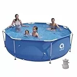 Q Piscina Desmontable Tubular con Filtro DE Cartucho Redonda Ø 300 X 76 CM. FILTRACIÓN 1200 L/H