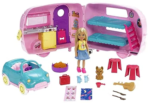 Barbie Chelsea Muñeca y su caravana, con perrito y accesorios