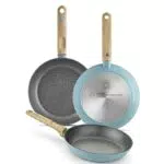BRA Set de sartenes 18-22-26 cm, aluminio forjado con antiadherente
