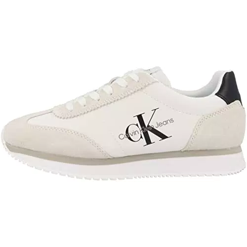 Calvin Klein Retro Runner NY-su Wn, Tenis Mujer, Blanco Brillante