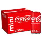 Coca-Cola Sabor Original - Refresco de cola - Pack 6 minilatas 200 ml