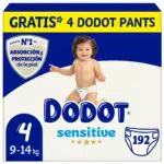 Dodot Pañales Bebé Sensitive Talla 4, 192 Pañales + 4 Pants Activity Extra Gratis