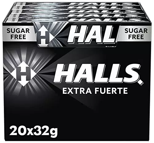 Halls Menta Fuerte - Caramelo duro - Caja con 20 unidades x 32g