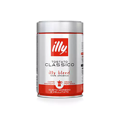 Illycafé molido para moka tueste CLASSICO, lata de 250 gramos