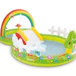 INTEX 57154 - Piscina infantil hinchable con dispersor de agua y tobogan jardin