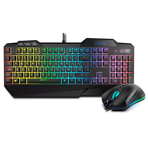 Krom KRUSHER - NXKROMKRSHRSP - Combo Gaming Teclado + Raton - Teclado Semi-Mecánico Retroiluminado