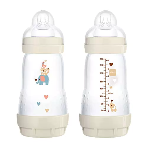 MAM Biberón Anticólicos Easy Start Anti-Colic A139 - Patentado con Tetina de Silicona Skinsoft Ultra Suave