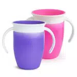 Munchkin Vaso Aprendizaje Bebé y Niños Pequeños, Set de Vasos 360° con Asas