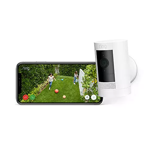 Ring Stick Up Cam Battery de Amazon, cámara de seguridad HD con comunicación bidireccional