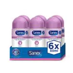 Sanex Dermo Invisible Desodorante Roll-On, Pack 6 Uds x 50 ml