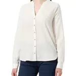 Springfield Cuello Mao Lino Algodón, Camisa Mujer, Amarillo/pistacho