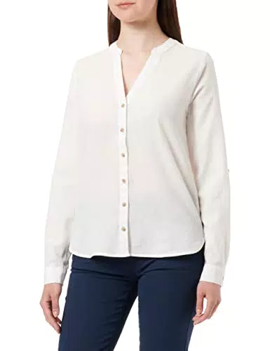 Springfield Cuello Mao Lino Algodón, Camisa Mujer, Amarillo/pistacho