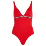 Tommy Hilfiger Mujer Bañador con Aberturas, Rojo, XL
