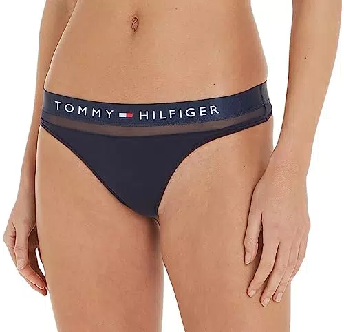 Tommy Hilfiger Mujer String Tanga, Azul, S