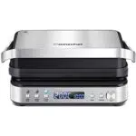 AMZCHEF Máquina 4 en 1 - 2000W Grill Electrico con 4 Placas Antiadherentes Intercambiables - Grill Sandwichera Plancha Doble Ajustable a 180º