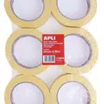 APLI 13824 - Cinta de pintor, 25 mm x 45 m, pack de 6 rollos