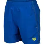 Arena Boys' Beach Boxer Solid R Swim Trunks, Neon Blue-Soft Green