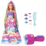 Barbie Dreamtopia Muñeca princesa de juguete con accesorio para hacer trenzas de colores y moda fantasía