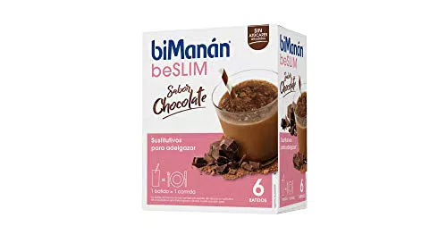 BIMANÁN BESLIM - BATIDO SUSTITUTIVO SABOR CHOCOLATE - para Ayudarte a Controlar tu Peso - 1 Batido Equivale a una Comida y Proporciona 206 Calorías - 6 Unidades - 300g