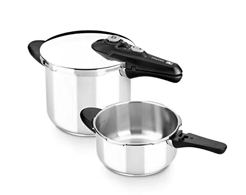 BRA Vitesse - Set duo ollas a presión, Metal, Plata
