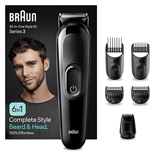 Braun Recortadora Todo En Uno Series 3 MGK3420, Kit 6 En 1 Para Barba