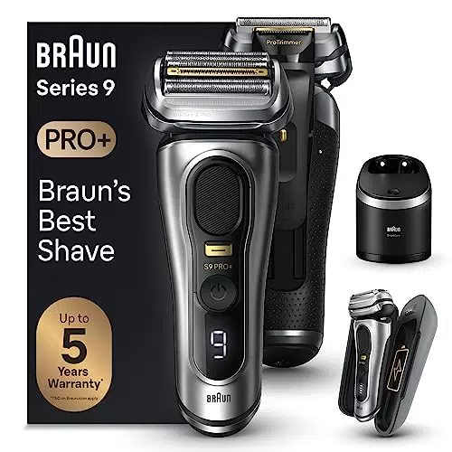 Braun Series 9 Pro+ Afeitadora Eléctrica Hombre, Máquina de Afeitar Barba y Centro De Limpieza SmartCare