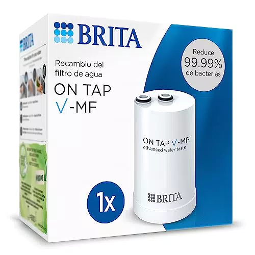 BRITA ON TAP V-MF 1x cartucho de filtro de agua - agua sostenible y libre de bacterias al 99