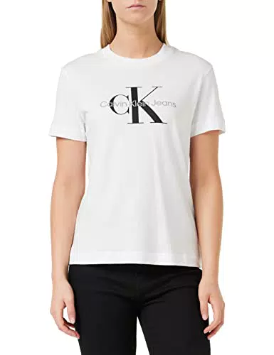 Calvin Klein Jeans Mujer Camiseta Manga Corta Core Monologo Cuello Redondo