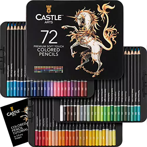 Castle Art Supplies Juego 72 Lápices Colores, Minas Blandas de Colores para Artistas Experimentados